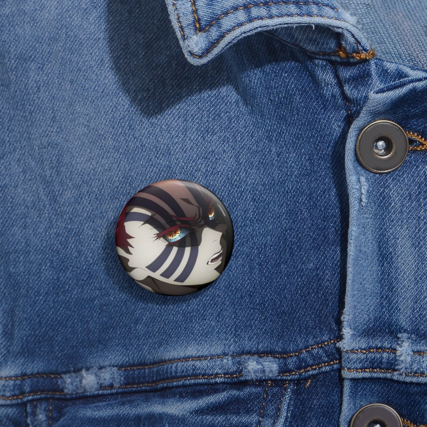 Akaza Demon Slayer Anime Pin Buttons | Custom Pin Buttons | Gift for anime fan | Anime Gift