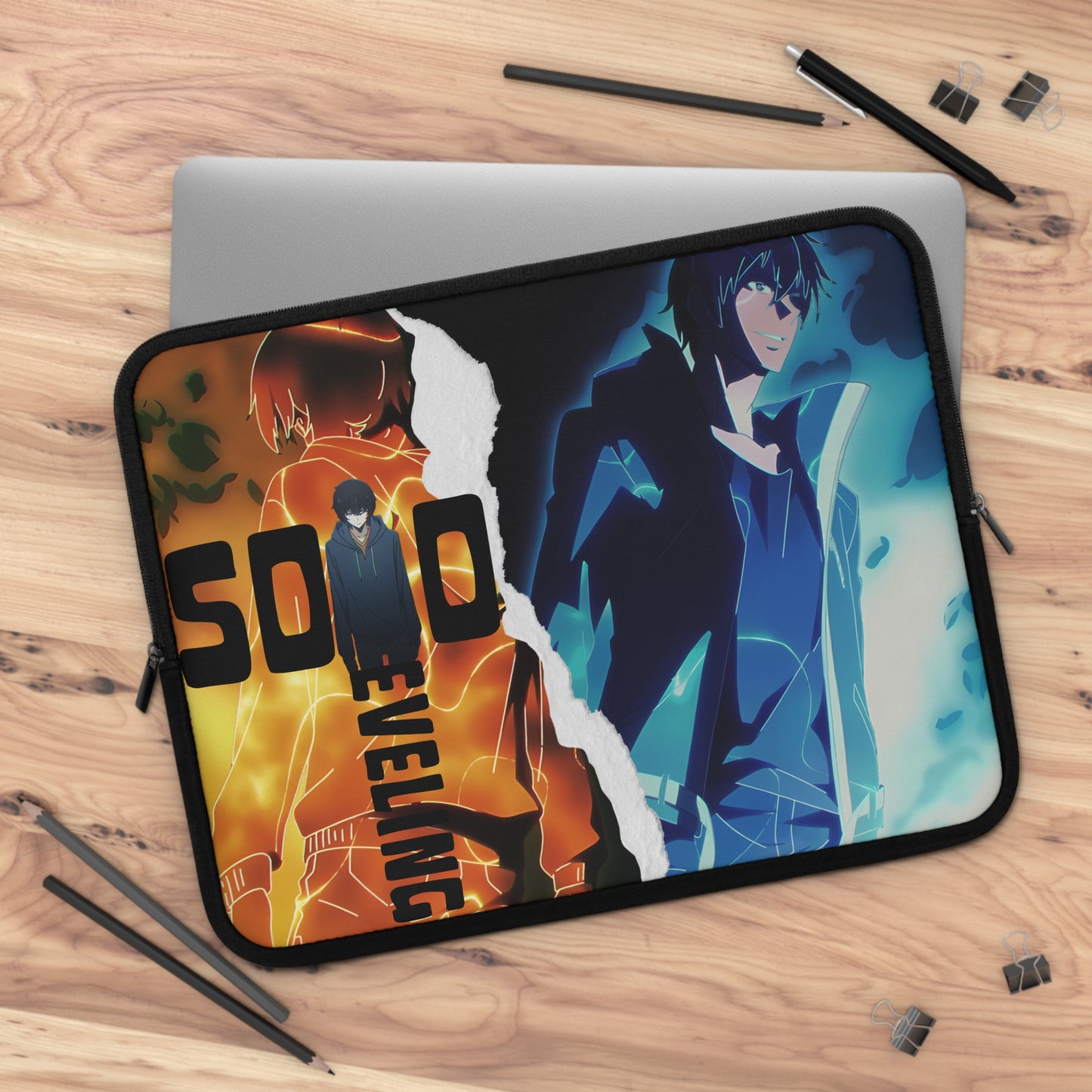 Solo leveling laptop sleeve | Only 1 Level Up  laptop sleeve | Manga laptop sleeve | Custom laptop sleeve | Gift for anime fan | Kawaii laptop sleeve | Japanese laptop sleeve